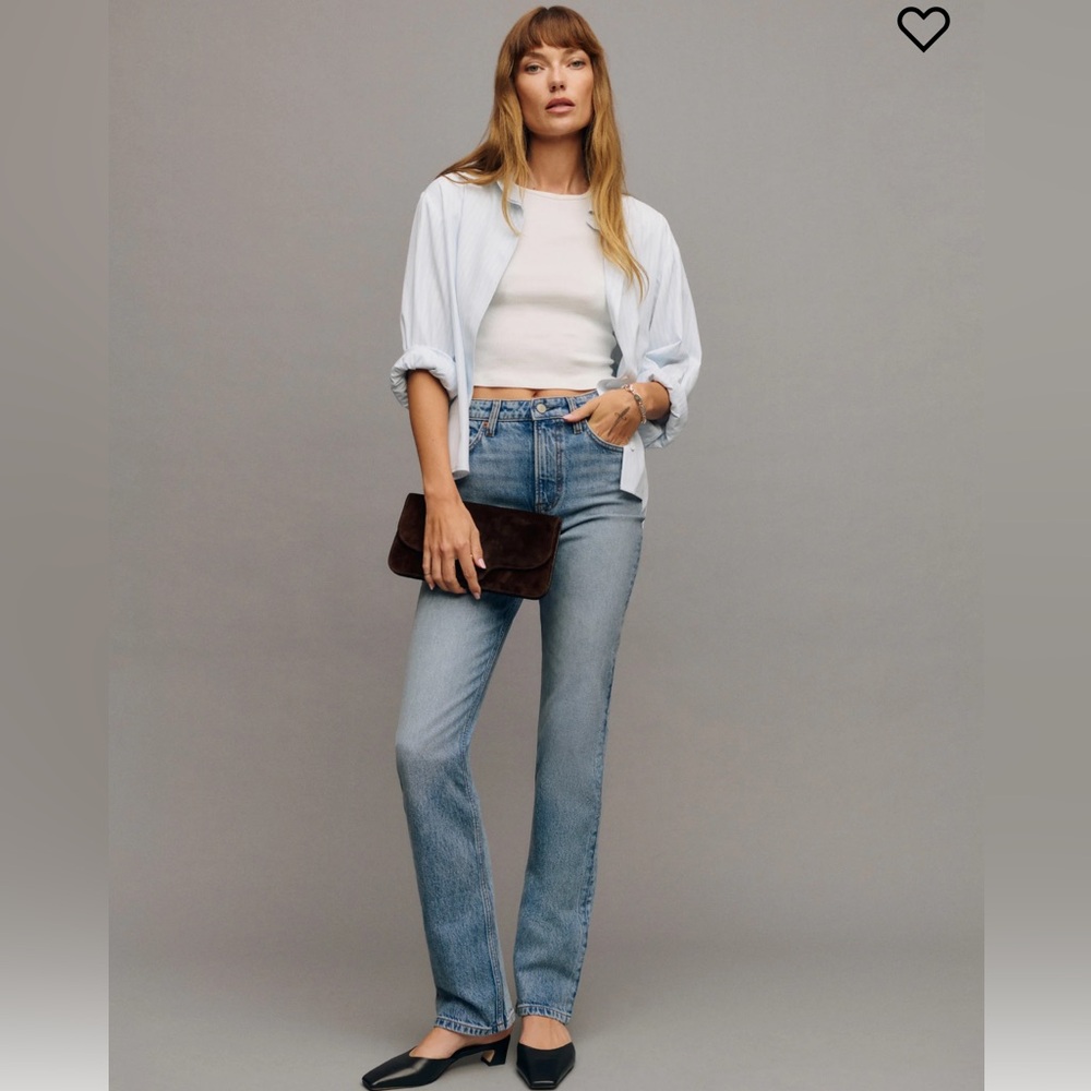 Reformation Jax Stretch High Rise Straight Jeans